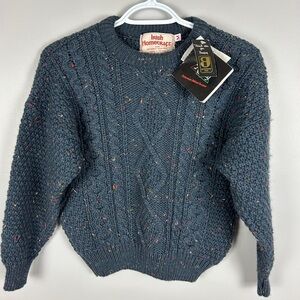 IRISH HOMECRAFT NWT Oiled Wool Cable‎ Knit Sweater Kids Med Water Repellent